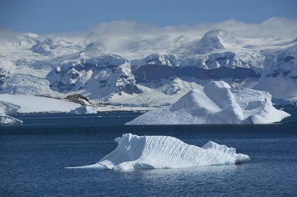 场面富丽的冰风景采用南极洲