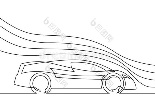 连续的线条绘画关于观念运动汽车和空气动力学wickets三柱门