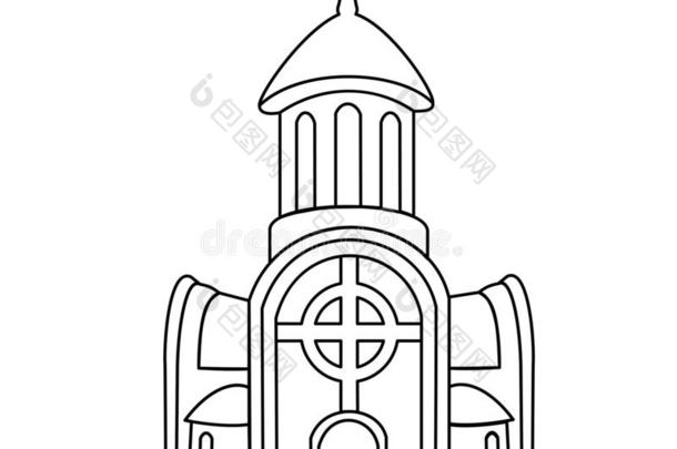 教堂建筑物线条偶像,out线条符号,线条ar象形文字伊索拉