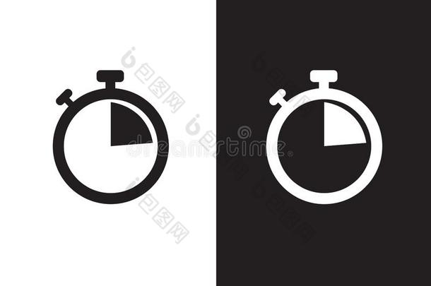 时间秒表偶像采用白色的和黑的