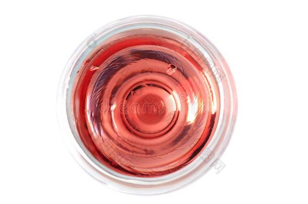 玻璃关于粉红色的<strong>葡萄</strong>酒向白色的背景,顶看法