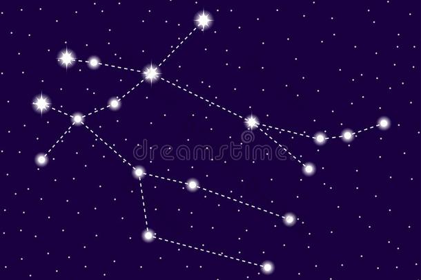 二价染色体星座.布满星星的夜天.空间物体,星系.英语字母表的第22个字母