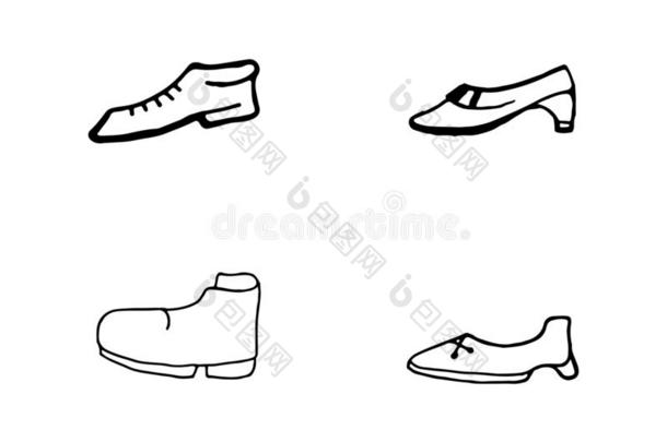 鞋子观念橡皮底帆布鞋矢量设计和标识
