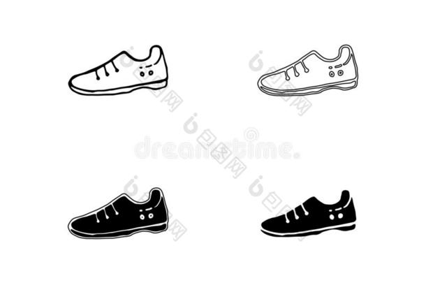 鞋子观念橡皮底帆布鞋矢量设计和标识