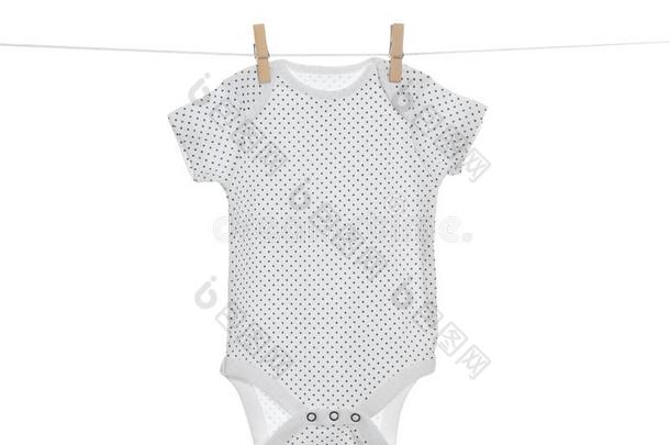婴儿休闲连体衣绞死向衣服线条反对白色的背景