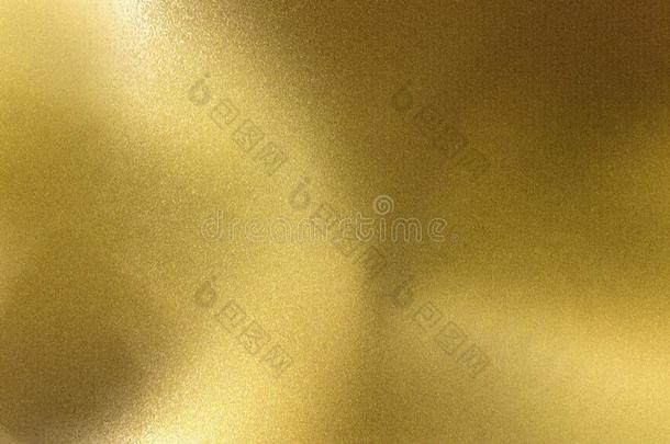 光光亮的向非常柔软的金色的波浪金属墙,抽象的文本