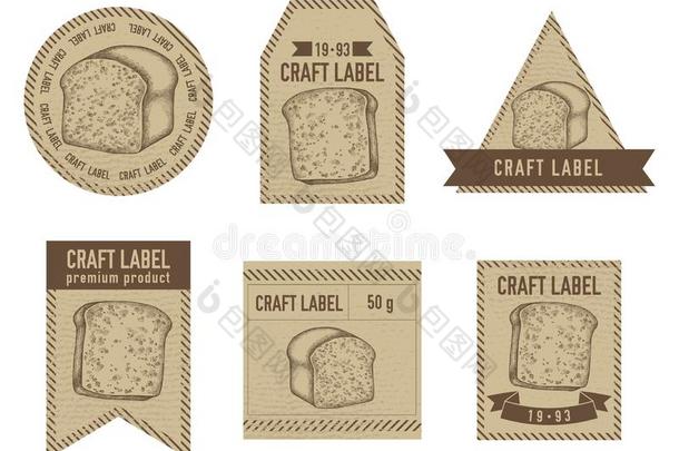 手艺标签酿酒的设计和说明关于羊角面包和