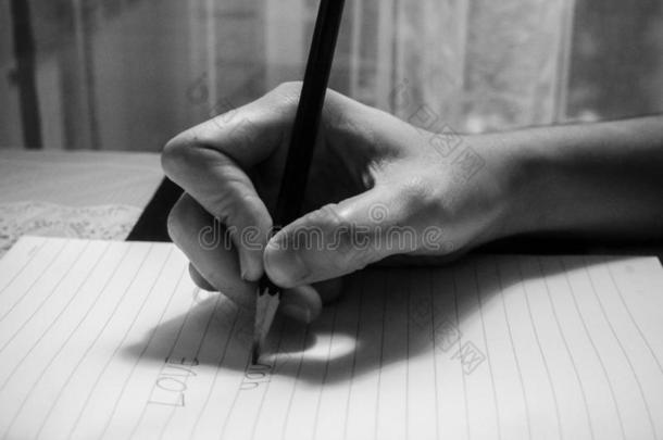 写指已提到的人字采用爱和一铅笔.