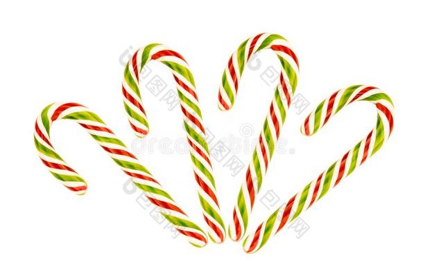圣诞节糖果手杖焦糖绿色的红色的条纹向一白色的b一ckgr