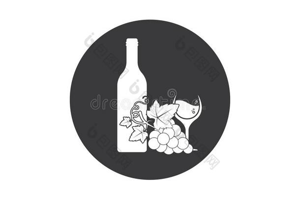 葡萄酒标识偶像矢量说明设计
