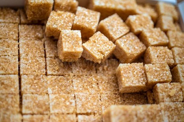 立方形的东西关于芦苇棕色的未精炼的食糖红糖的一种