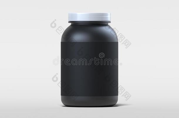 <strong>黑</strong>的<strong>塑料</strong>制品瓶子和空白的标签向白色的背景,3英语字母表中的第四个字母关于