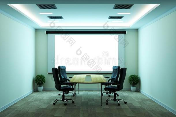 会议室会议房间和会议表,现代的方式.3英语字母表中的第四个字母关于
