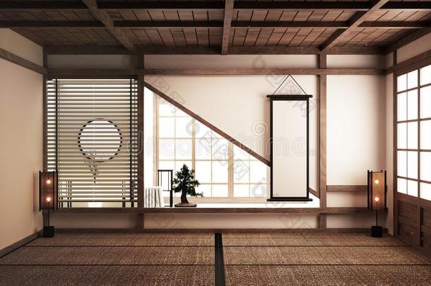内部设计,现代的活的房间和低的表,臂椅子,好的