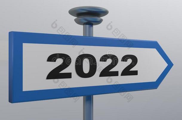 <strong>2022</strong>蓝色大街符号矢向白色的背景-3英语字母表中的第四个字母翻译我
