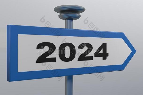 2024蓝色大街符号矢向白色的背景-3英语字母表中的第四个字母翻译我