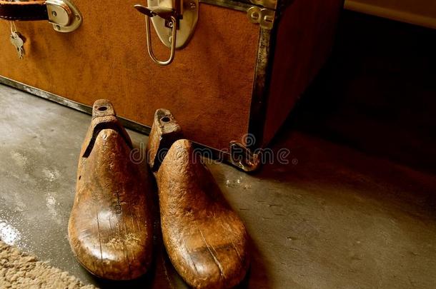 酿酒的木制的鞋担架或鞋树