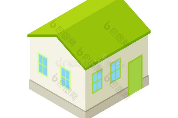 灰色模型关于一现代的房屋.矢量illustr一ti向向白色的b一ckg