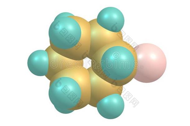 Bromocyclohexane分子的结构隔离的向白色的