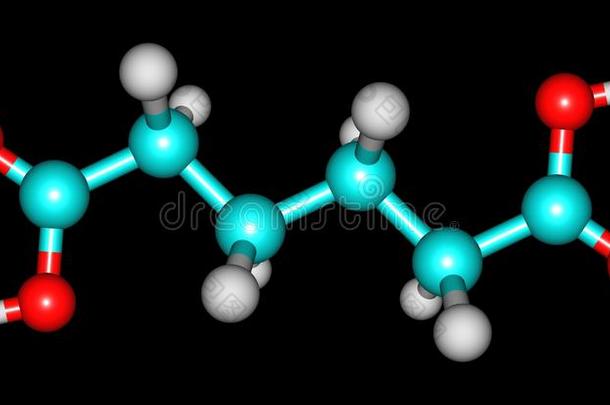 己二酸酸味的分子的结构隔离的向黑的