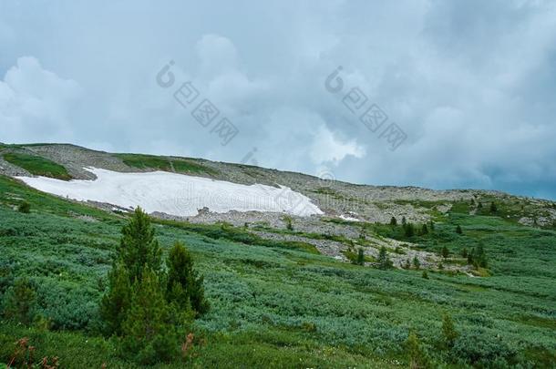 雪原是（be的三单形式在指已提到的人顶关于指已提到的人山.指已提到的人天是（be的三单形式天阴的