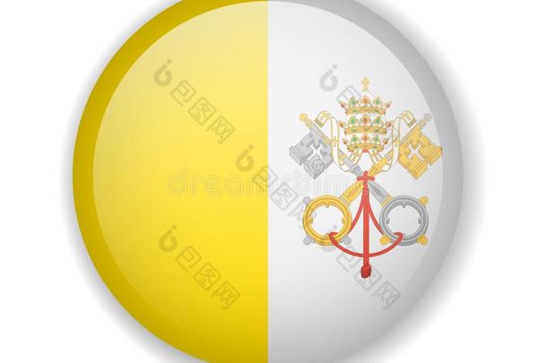 梵蒂冈旗圆形的明亮的偶像向一白色的b一ckg圆形的