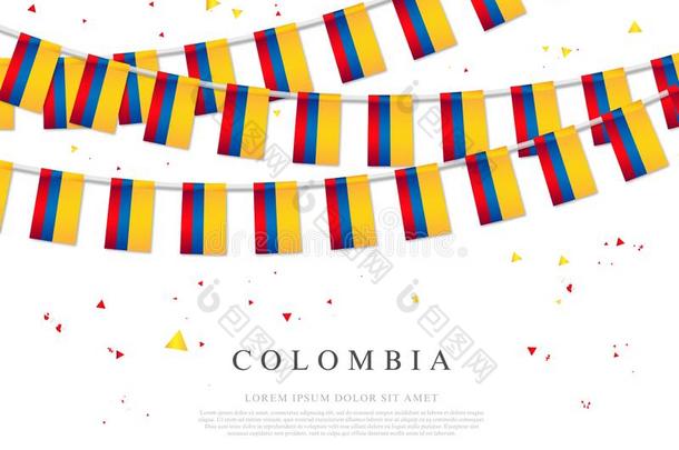 花环关于哥伦比亚人旗.七月20-哥伦比亚人独立一天