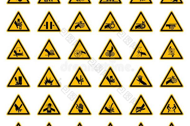 三角的警告冒险象征标签向白色的背景