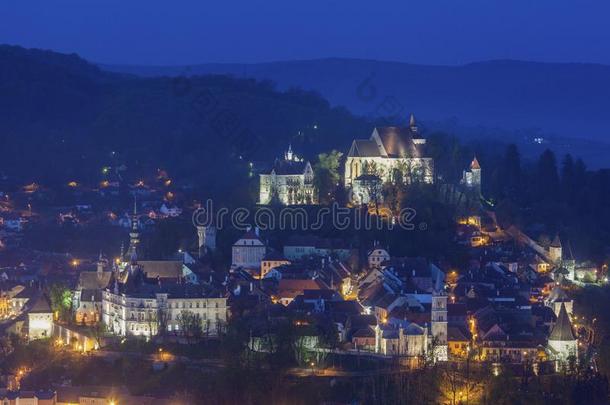 空气的全景画关于Sighisoara