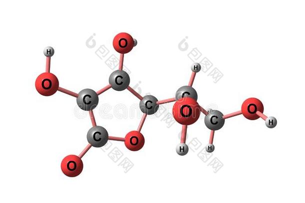 维生素C的酸味的分子的结构隔离的向白色的