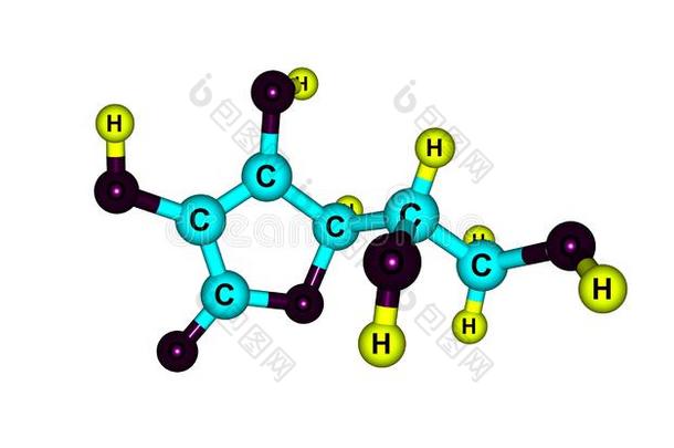 <strong>维生素</strong>C的酸味的分子的结构隔离的向白色的
