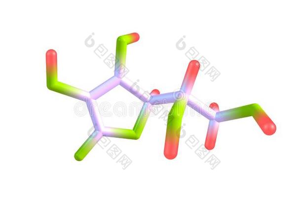 维生素C的酸味的分子的结构隔离的向白色的