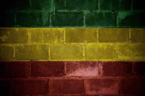 绿色的黄色的红色的向砖墙,瑞格舞背景