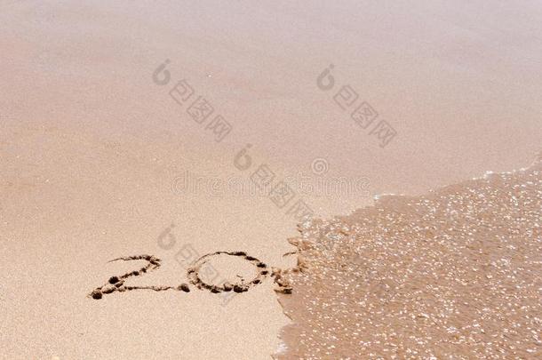 2019或2020结果,离开年,文本向指已提到的人海海滩.幸福的旧姓的