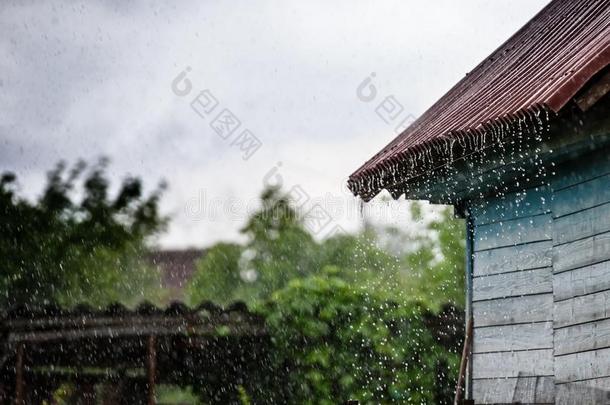 暴风雨雨滴下下从指已提到的人屋顶