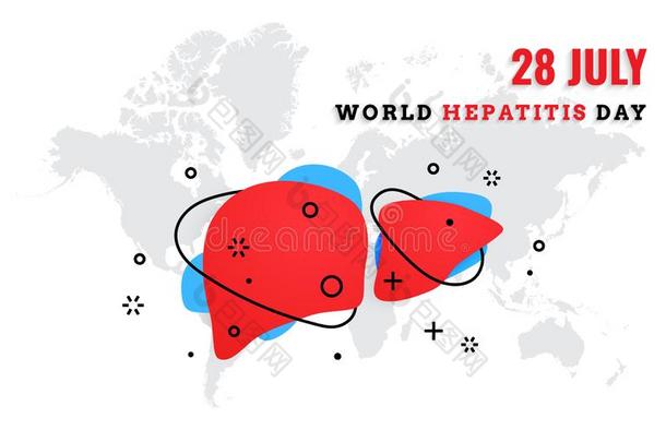 矢量说明关于世界肝炎一天28七月横幅