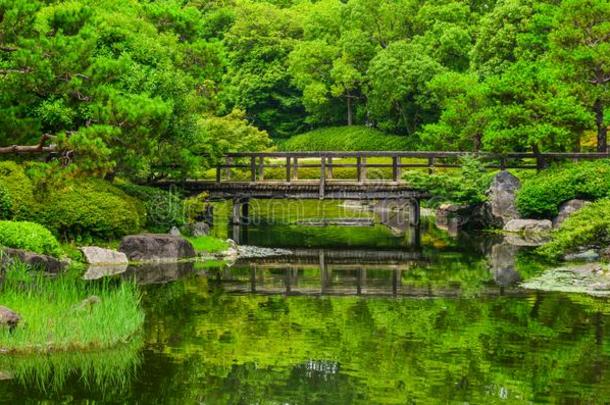 田园诗般的风景关于日本人花园