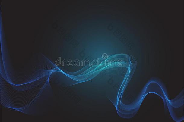 抽象的蓝色圆点线条网孔波浪烟光向黑的design设计