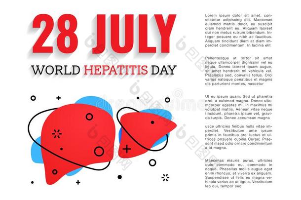 矢量说明关于<strong>世界肝</strong>炎一天28七月横幅