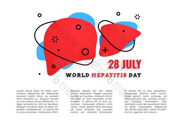 矢量说明关于世界肝炎一天28七月横幅