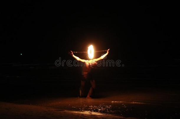 火跳舞在岛青稞酒,泰国