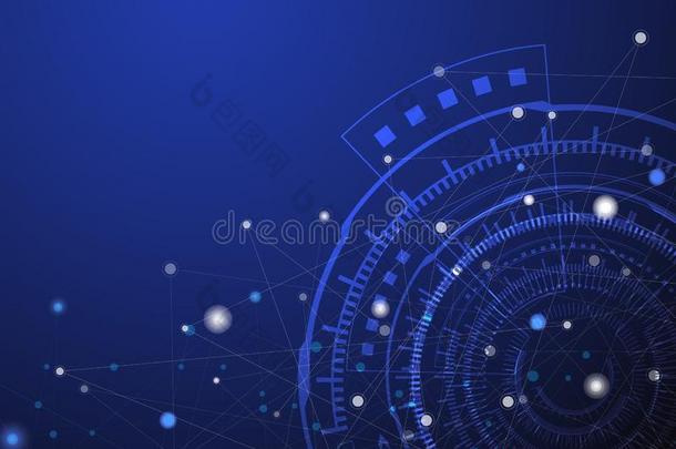 蓝色科技圆和计算机科学抽象的背景