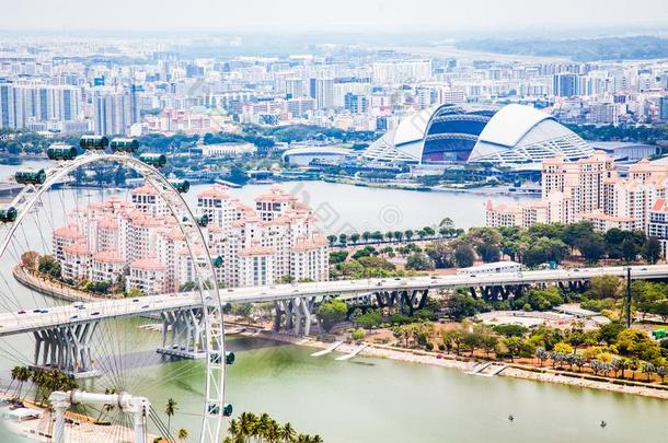 新加坡,新加坡-前进2019:空气的看法越过新加坡France法国