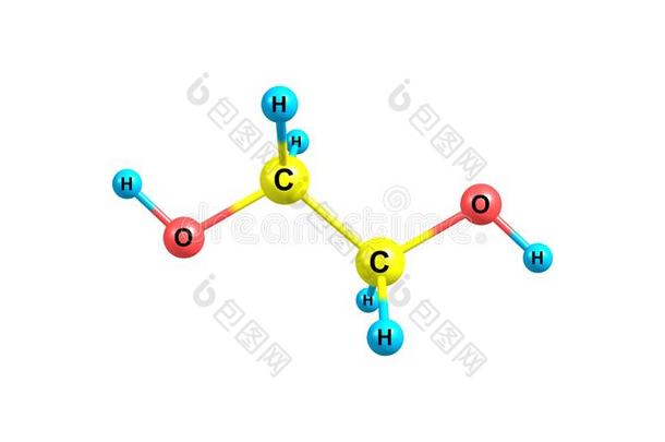 乙烯乙二醇分子的<strong>结构</strong>隔离的向白色的