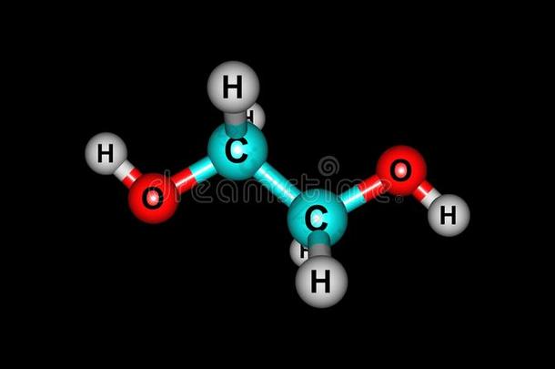 乙烯乙二醇分子的<strong>结构</strong>隔离的向黑的