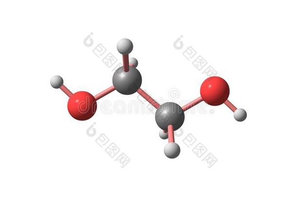 乙烯乙二醇分子的结构隔离的向白色的