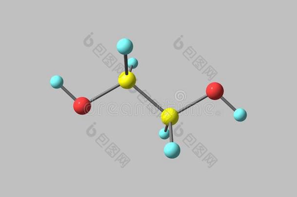 乙烯乙二醇分子的<strong>结构</strong>隔离的向灰色的