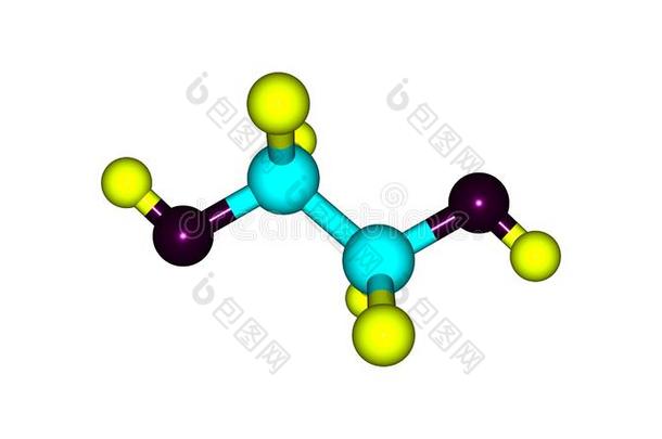乙烯乙二醇分子的<strong>结构</strong>隔离的向白色的