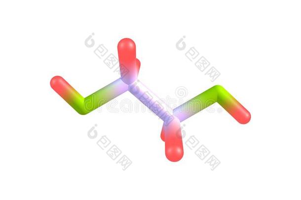 乙烯乙二醇分子的结构隔离的向白色的