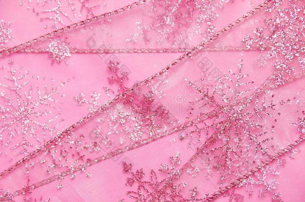抽象的织地粗糙的背景关于粉红色的网带和闪烁埃尔维阵风